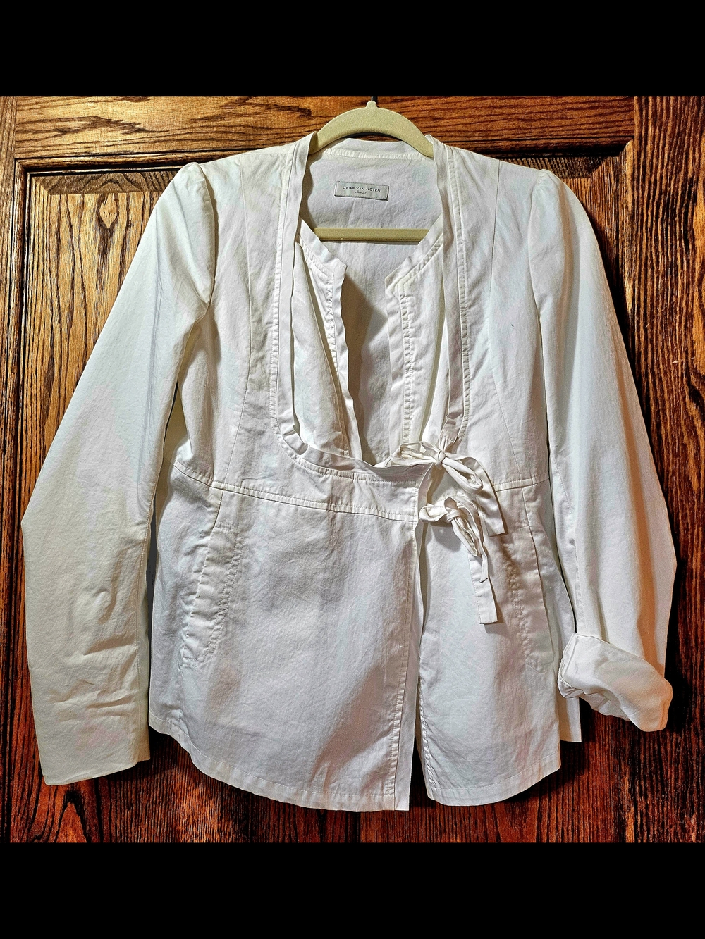 Dries Van Noten Exquisitely Tailored  Women's Jacket Milk-white Color